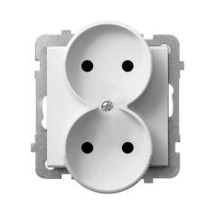 Ospel Sonata biały mat - gniazdo podwójne do ramki GP-2RR/m/75