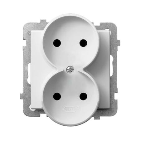 Ospel Sonata biały mat - gniazdo podwójne do ramki GP-2RR/m/75