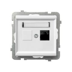 Ospel Sonata biały mat - gniazdo komputerowe kat.5e GPK-1R/K/m/75