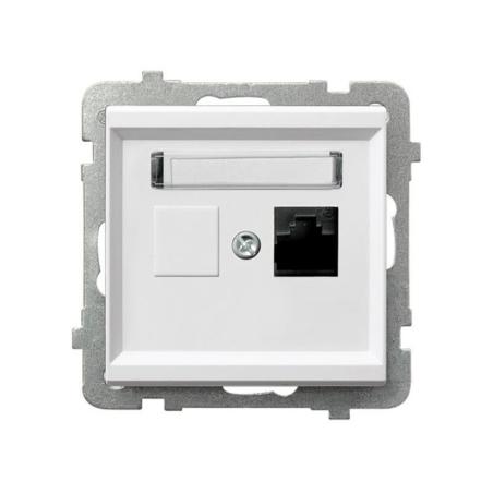 Ospel Sonata biały mat - gniazdo komputerowe kat.5e GPK-1R/K/m/75