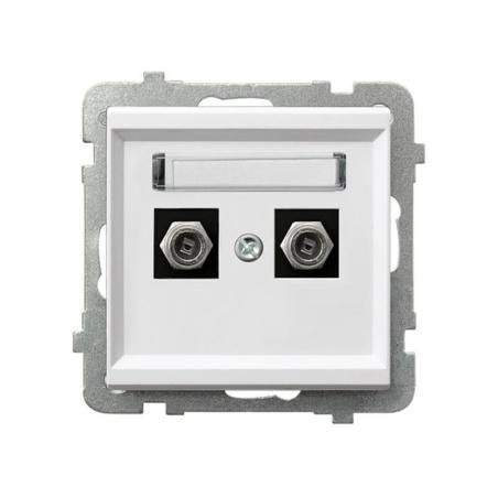 Ospel Sonata biały mat - gniazdo antenowe podwójne typu F GPA-2RF/m/75