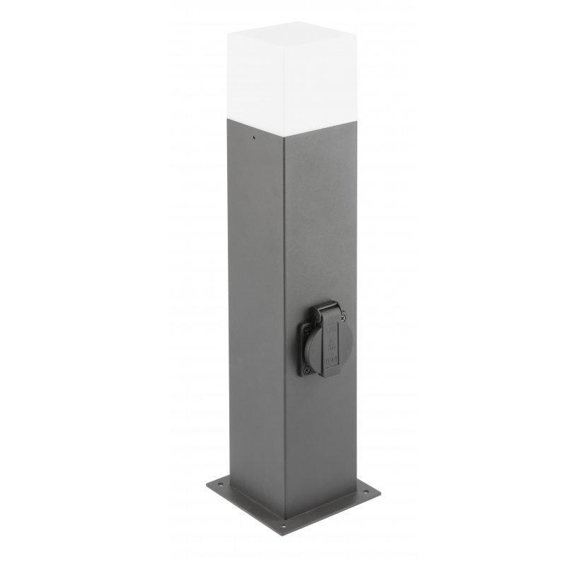 Lampa ogrodowa stojąca z gniazdem LARGO 50 E27 IP44 grafit