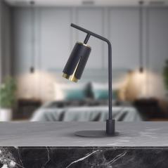 Lampa gabinetowa, biurkowa FLOWER czarna złota 1xGU10