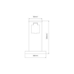Słupek ogrodowy Electric 20cm 2 gniazda 230V 16A IP44