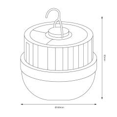 Lampka wisząca, przenośna, kempingowa LED Ufo 10W 4000K + Solar