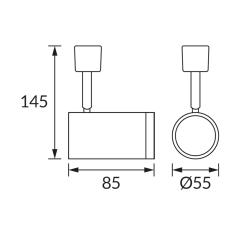 Oprawa spot reflektor do szynoprzewodu HAGA GU10 czarna