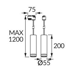 Oprawa wisząca do szynoprzewodu ZULA TRA 20 GU10 biała