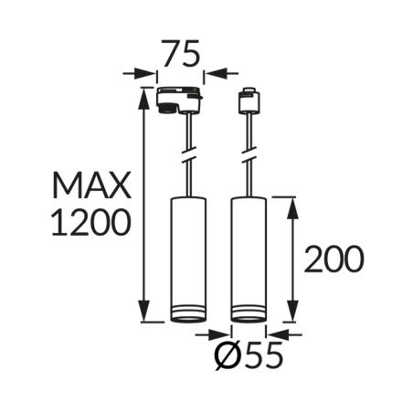 Oprawa wisząca do szynoprzewodu ZULA TRA 20 GU10 biała