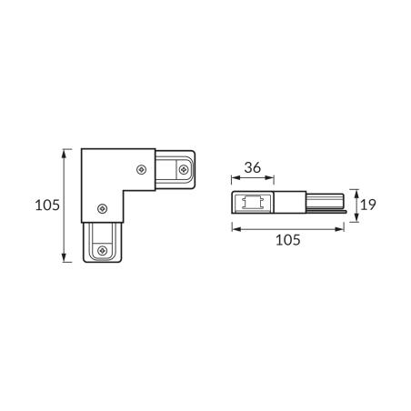 Łącznik do szynoprzewodów CONNECTOR PS230V L biała