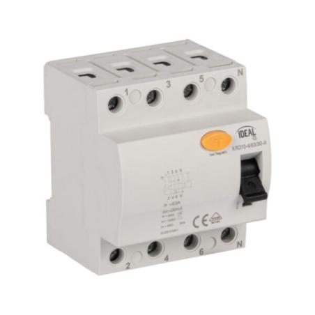 Wyłącznik różnicowoprądowy KRD10 4P 63A 30mA A Ideal