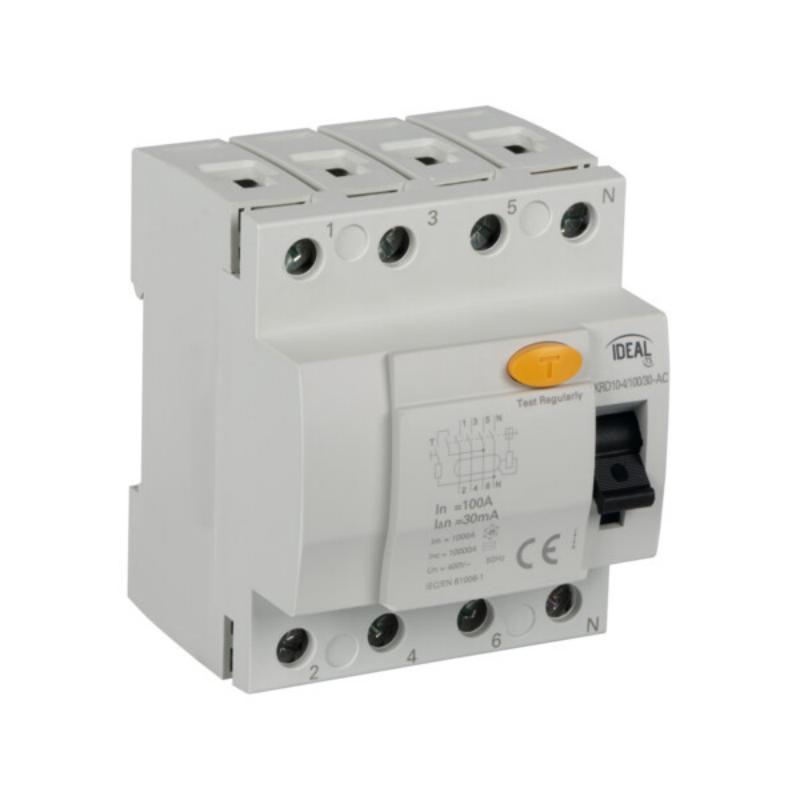 Wyłącznik różnicowoprądowy KRD10 4P 100A 30mA AC Ideal