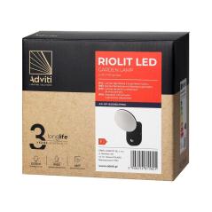 RIOLIT LED 15W, oprawa ogrodowa z czujnikiem ruchu, 1100lm, IP65, 4000K, czarna