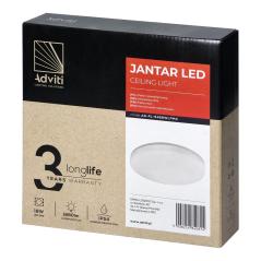 JANTAR plafon LED 18W, 1880lm, 4000K, klosz PC, IP54