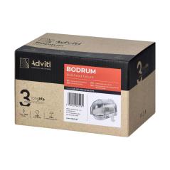 BODRUM, oprawa oświetleniowa, E27, max. 15W, IP54, klosz szklany, stalowa osłona, biała