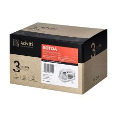 SOTOA, oprawa oświetleniowa, E27, max. 15W, IP54, klosz szklany, osłona plastikowa, biała