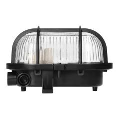 SOTOA, oprawa oświetleniowa, E27, max. 15W, IP54, klosz szklany, osłona plastikowa, czarna