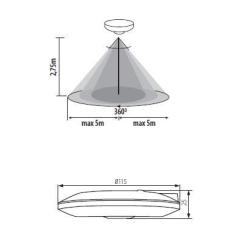 Czujnik ruchu sufitowy płaski ZONA FLAT-W biały