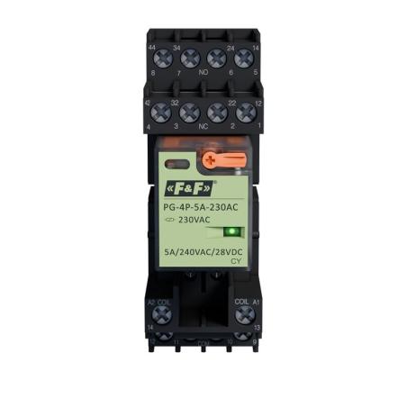 Zestaw - Przekaźnik interfejsowy z gniazdem PG 4P 5A 230V AC