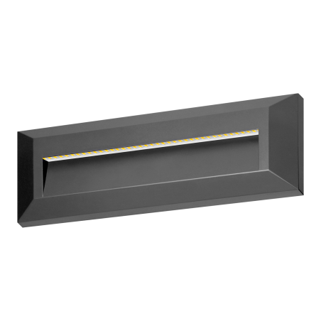 KIBO LED 1,5W, lampa elewacyjna, 150lm, IP65, 4000K, prostokątna, szara