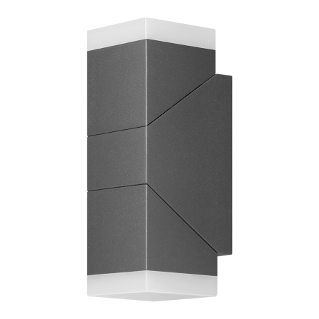 MORPH LED 12W, podwójna lampa elewacyjna, 1100lm, IP54, 4000K, szara