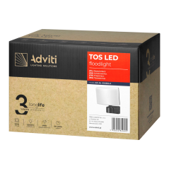 TOS LED 30W naświetlacz ogrodowy LED, 2200lm, IP65, 4000K, PC, szary