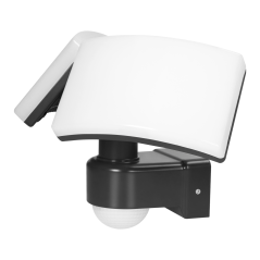 TOS DUO LED 2x20W podwójny naświetlacz ogrodowy z PIR, 2x1600lm, IP65, 4000K, PC, czarna