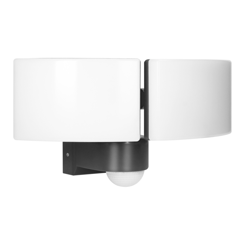 TOS DUO LED 2x20W podwójny naświetlacz ogrodowy z PIR, 2x1600lm, IP65, 4000K, PC, szary TOS DUO LED 2x20W podwójny naświetlacz ogrodowy z PIR, 2x1600lm, IP65, 4000K, PC, szary