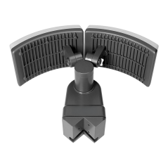 TOS DUO LED 2x20W podwójny naświetlacz ogrodowy z PIR, 2x1600lm, IP65, 4000K, PC, szary