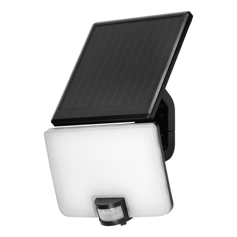 SOLIS LED 10W, naświetlacz solarny z czujnikiem ruchu PIR, 1200lm, IP54, 4000K, 3000 mAh, czarna