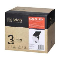 SOLIS LED 10W, naświetlacz solarny z czujnikiem ruchu PIR, 1200lm, IP54, 4000K, 3000 mAh, czarna