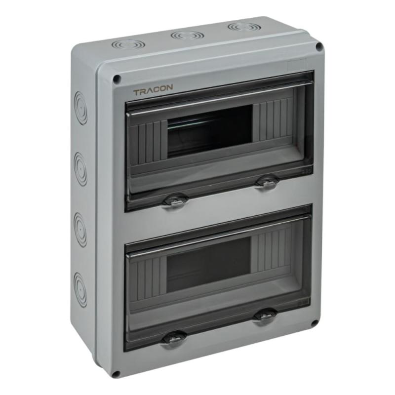 Rozdzielnica natynkowa 2x12 (N/PE) IP65 1000V AC / 1500V DC Tracon