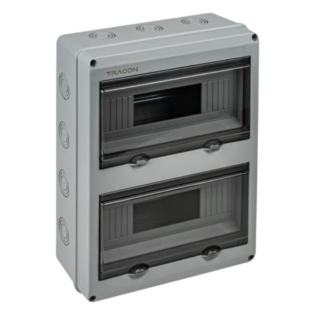 Rozdzielnica natynkowa 2x12 (N/PE) IP65 1000V AC / 1500V DC Tracon