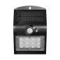 SILOE LED 1,5W, lampa solarna z czujnikiem ruchu 120st, 190lm, IP65, 4000K, 1200mAh, podwójne źródło światła, czarna