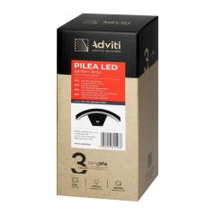 PILEA LED 9W, lampa ogrodowa z czujnikiem PIR, 700lm, IP54, 4000K, czarna