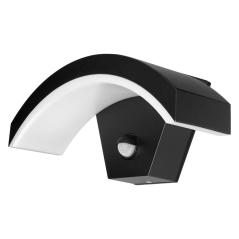 PILEA LED 9W, lampa ogrodowa z czujnikiem PIR, 700lm, IP54, 4000K, czarna