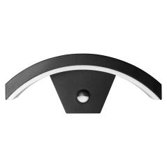 PILEA LED 9W, lampa ogrodowa z czujnikiem PIR, 700lm, IP54, 4000K, czarna