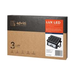 LUX LED 5W, naświetlacz solarny z czujnikiem ruchu 500lm, IP65, 4000K, 2x1500mAh, czarna
