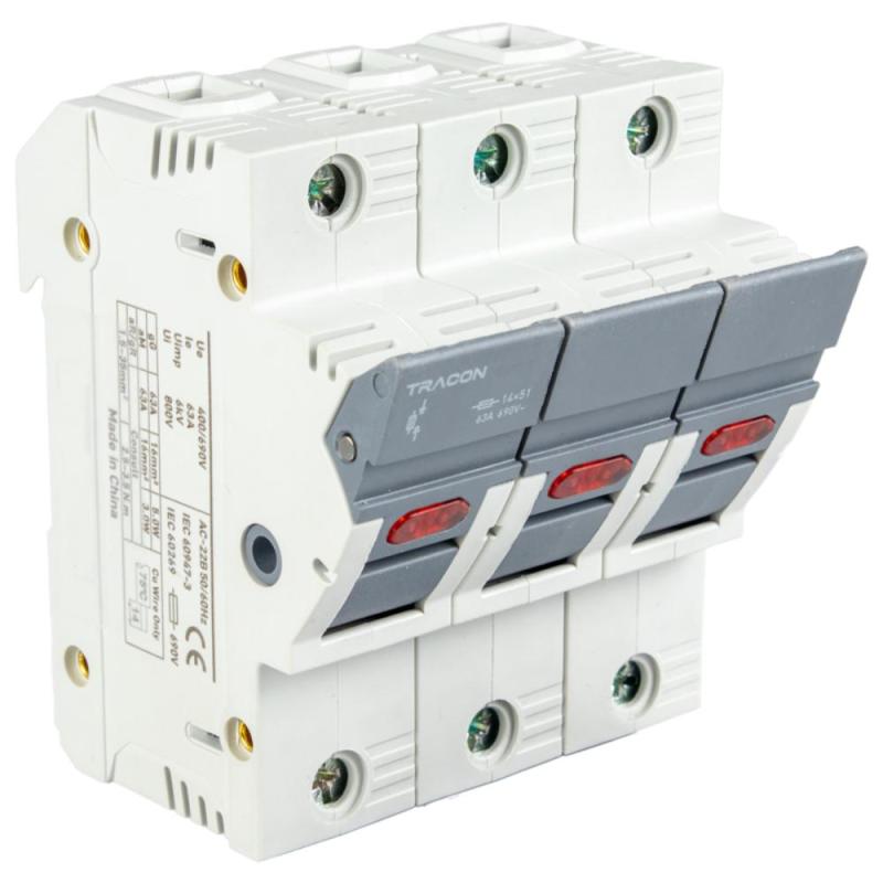 Modułowa podstawa bezpieczników cylindrycznych 50A 3P 14x51 CFBL3P50