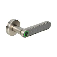 Klamka szyfrowa z klawiaturą, PIN, czytnik linii papilarnych, Bluetooth 4.0, nikiel