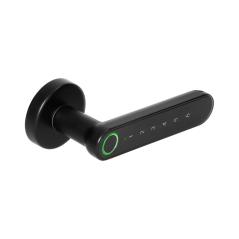 Klamka szyfrowa z klawiaturą, PIN, czytnik linii papilarnych, Bluetooth 4.0, czarny