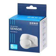 Czujnik ruchu 180° IP44, 800W, max 15m, mini, biały OR-CR-286/W