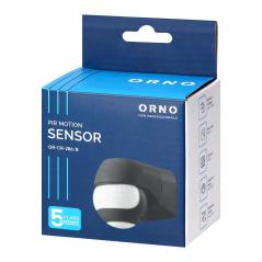 Czujnik ruchu 180° IP44, 800W, max 15m, mini, czarny OR-CR-286/B