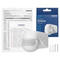 Czujnik ruchu 180° IP44, 800W, max 15m, mini, biały OR-CR-286/W