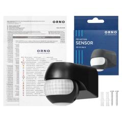 Czujnik ruchu 180° IP44, 800W, max 15m, mini, czarny OR-CR-286/B