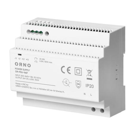 Zasilacz na szyne DIN 24V DC 6.25A 150W 6 modułów