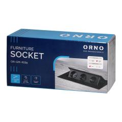 Gniazdo meblowe wpuszczane w blat 3x2P+Z (Schuko), czarne