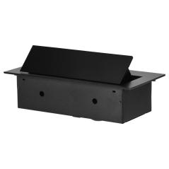 Gniazdo meblowe wpuszczane w blat 3x2P+Z (Schuko), czarne