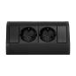 Gniazdo meblowe 2x2P+Z (Schuko), czarne