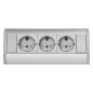Gniazdo meblowe 3x2P+Z (Schuko), szaro-srebrne Gniazdo meblowe 3x2P+Z (Schuko), szaro-srebrne