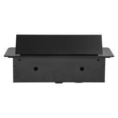 Gniazdo meblowe wpuszczane w blat z klapką, 2x230V (typ E) + USB-A i USB-C 3,6A, czarne IP20